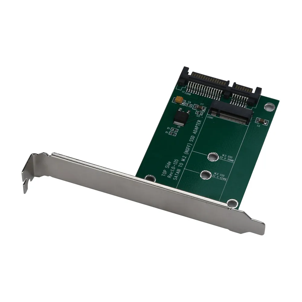 M.2 SSD (NGFF) к SATAIII SATA-3 Адаптерная карта с полным и низким профильные кронштейны