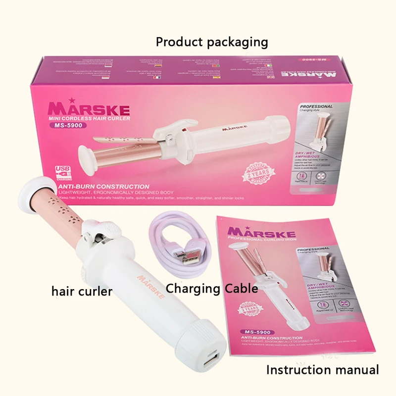 Бигуди для волос Мини Керамические бигуди USB перезаряжаемая плоская Плойка