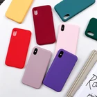 Силиконовый однотонный чехол для iphone XR X XS Max 6 6S 7 8 Plus 11 pro max, милые яркие цвета, мягкие простые Матовые чехлы для телефонов