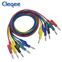 cleqee p1036 5pcs 1m stackable 4mm banana plug male jack to banana plug multimeter test cable 1000v15a 5 colors