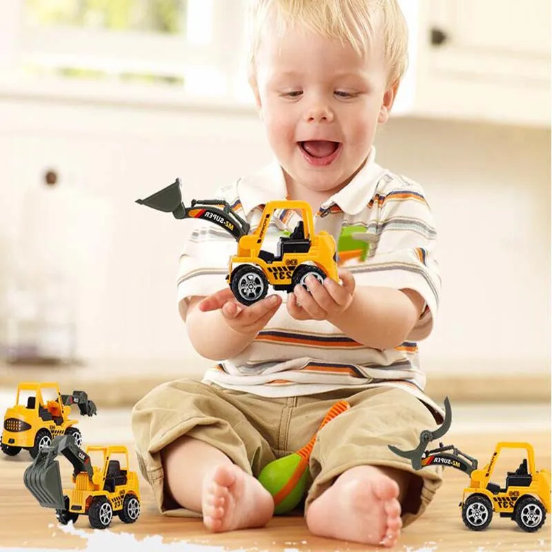 6 шт. детский дорожный строительный автомобиль игрушечный бульдозер землеройная
