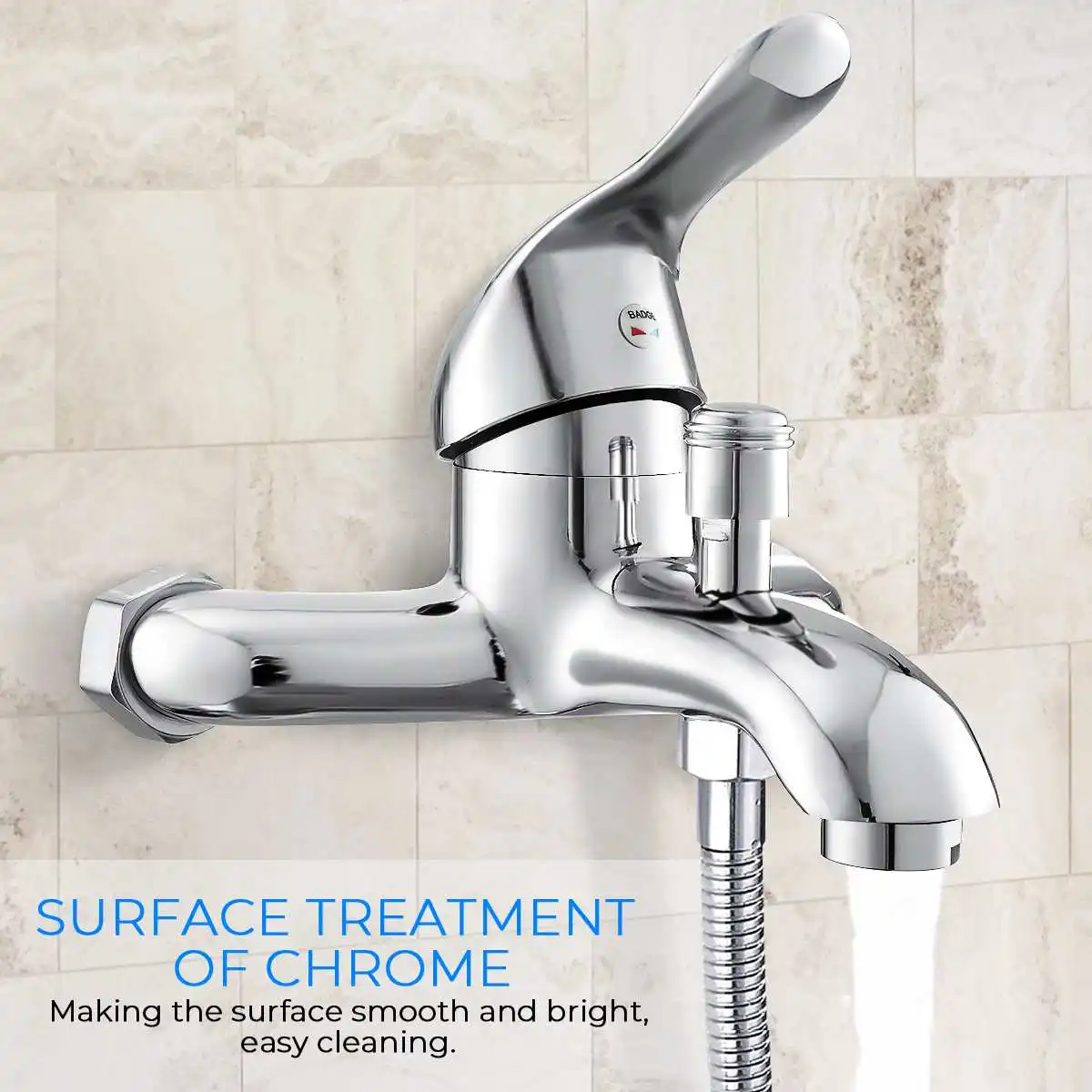 

Хромированный полированный настенный смеситель Xueqin, кран для ванны и душа, с одной ручкой, для холодной и горячей воды