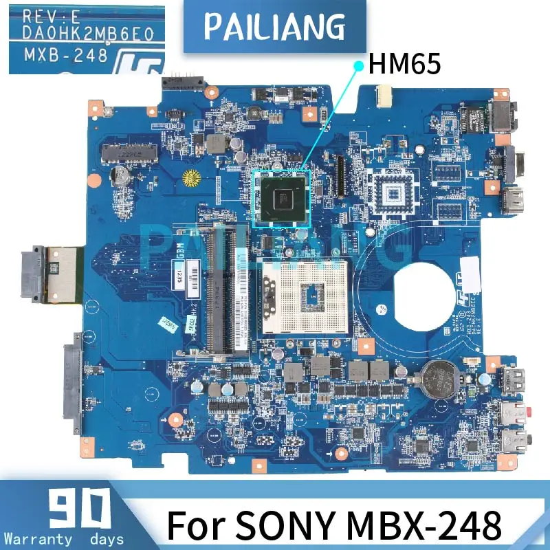 PAILIANG Laptop motherboard For SONY MBX-248 Mainboard A1827704A DA0HK2MB6E0 HM65 DDR3 TESTED