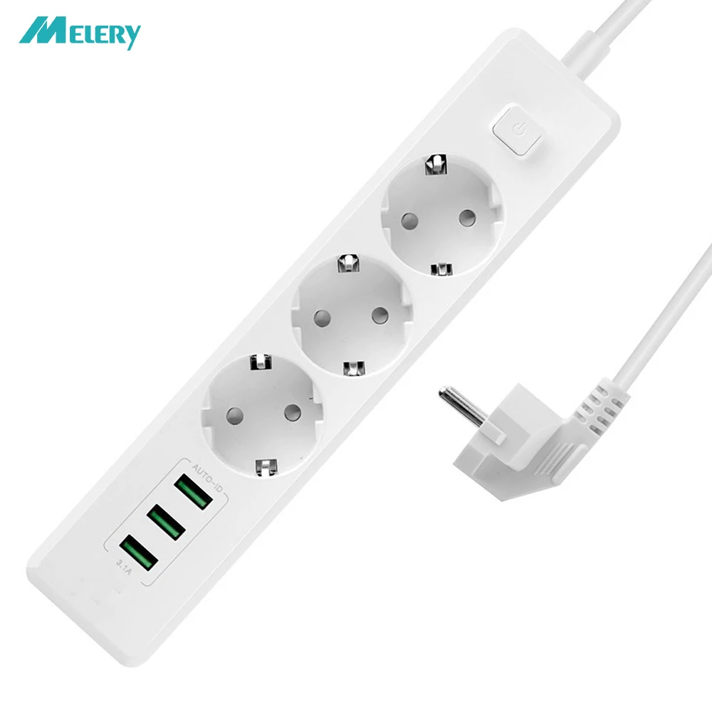 Блок питания несколько розеток С USB 3 портами 5 В/3.1A 2500 Вт функция переключения питания Outlets1.8m удлинитель для телефонов планшетов
