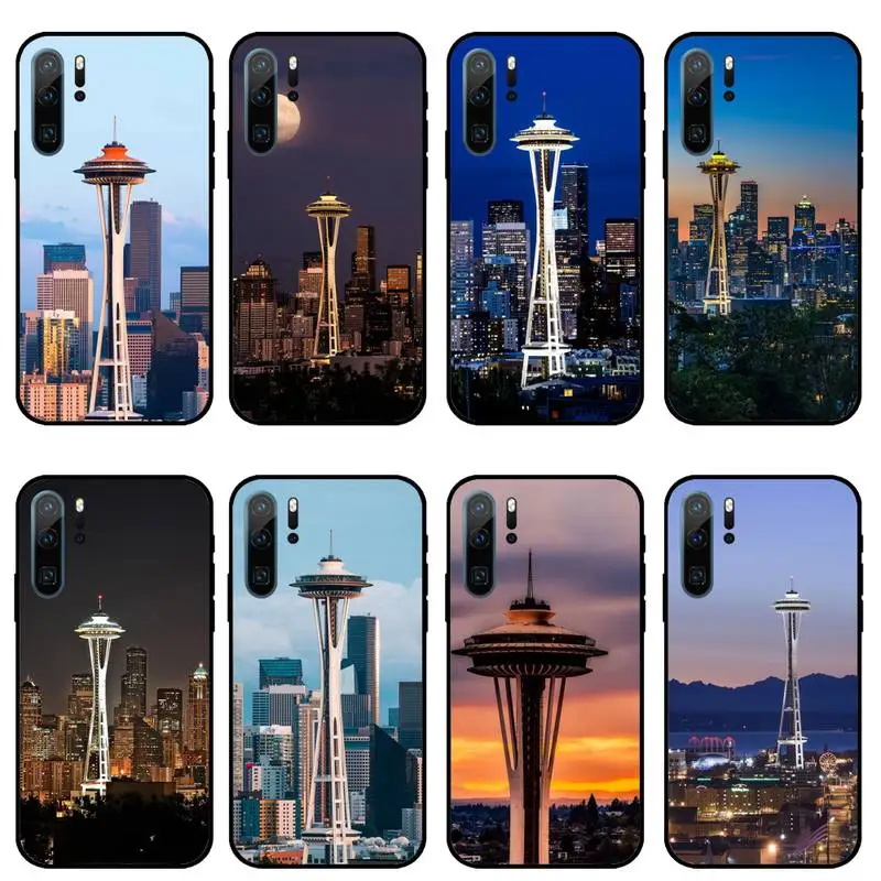 

Seattle landscape Landmark Phone Case For Huawei honor Mate P 10 20 30 40 i 9 8 pro x Lite smart 2019 nova 5t