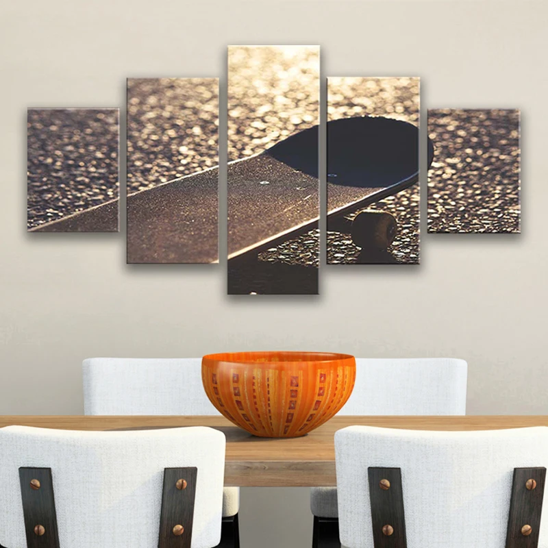 

HD Prints Home Decor 5 Pieces Wall Art Bedside Background Modular Skateboard Pictures Artwork Canvas Painting Creative Poster