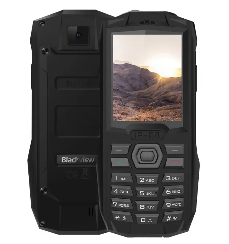 Blackview BV1000 Русская клавиатура 2," прочный мобильный телефон IP68 Водонепроницаемый двойной SIM 3000 мАч Мини Мобильный телефон фонарик - Цвет: Simple box Black