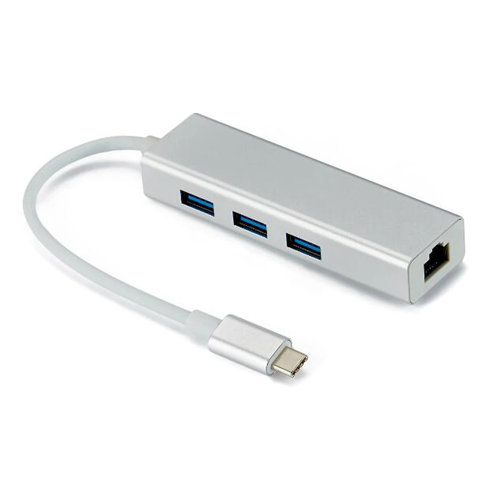 USB 3,1 USB-C Тип C 10/100 Мбит/с Gigabit Ethernet Rj45 сетевой адаптер с 3 портами(стандарт 3,0 сетевая карта для MacBook