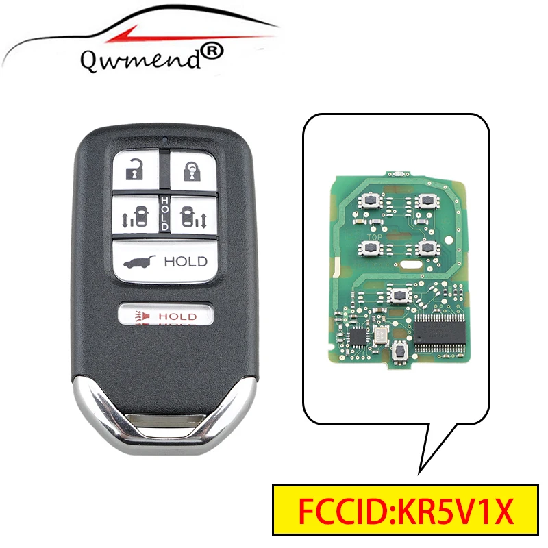 

QWMEND KR5V1X 6 кнопок Автомобильный Дистанционный ключ для Honda Odyssey Driver 2014 2015 2016 2017 умный Автомобильный ключ ID47 чип 313,8 МГц