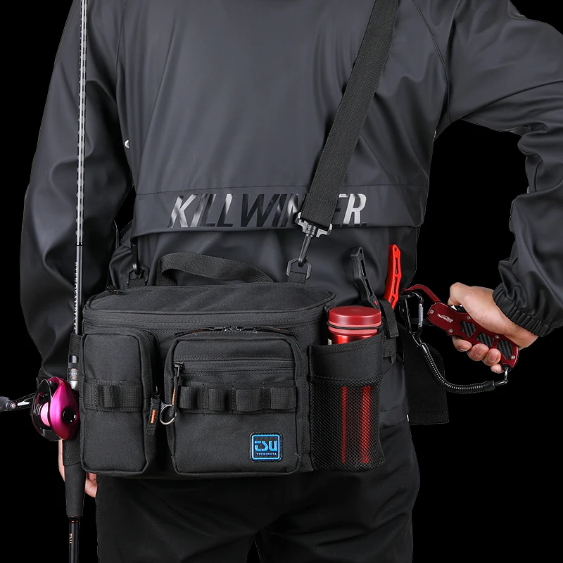 

2021 NEW Fishing Bag Multifunction Large Capacity Waterproof Hip Bag Fishing Tackle Pack Outdoor Shoulder Bags