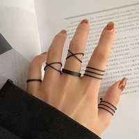 new fashion style 6pcsset punk women jewelry girls geometric metal finger ring hot sell