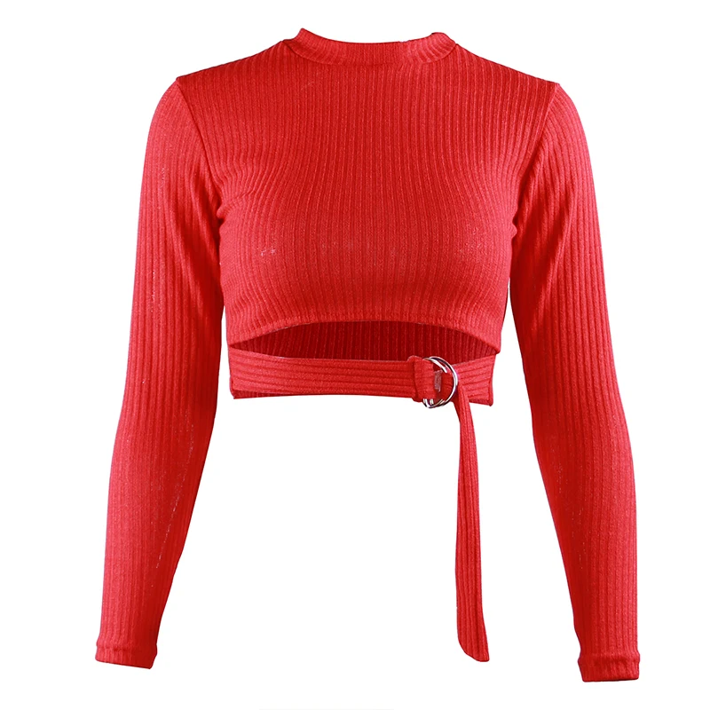 Женский облегающий свитер с длинным рукавом на осень/зиму | Женская одежда