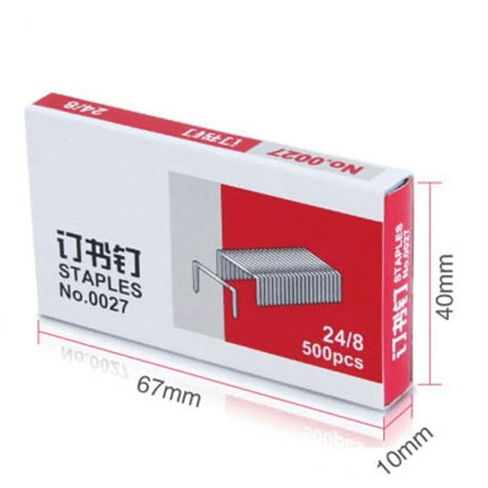 

5box/set 500pcs/box NO.0027 Heavy Duty Staples 24/8 2500pcs Silver Metal Booking Binding Staples Office School Supplies