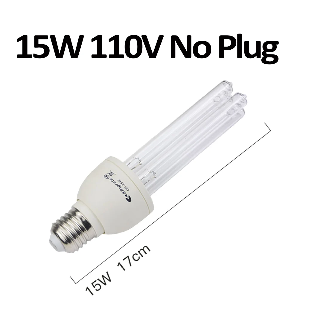 15W 110V No Plug UVC светодиодный E27 ультрафиолетовая озоновая бактерицидный свет 220 в 110 В бактерицидная кварцевая лампа бактерицидный клещ для дома и ванной комнаты - Мощность в ваттах: 15W 110V No Plug