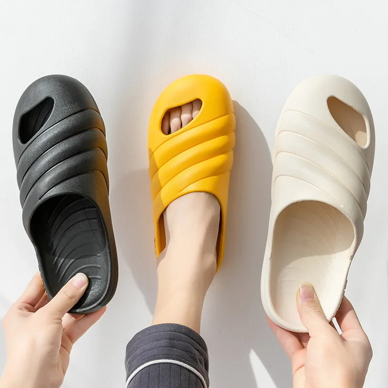 

Open Toe Slippers Women Summer Home Slippers Bathroom Shower Flip Flops Men Non-slip Slides Thick Sole Couple Shoes Beach Sandal
