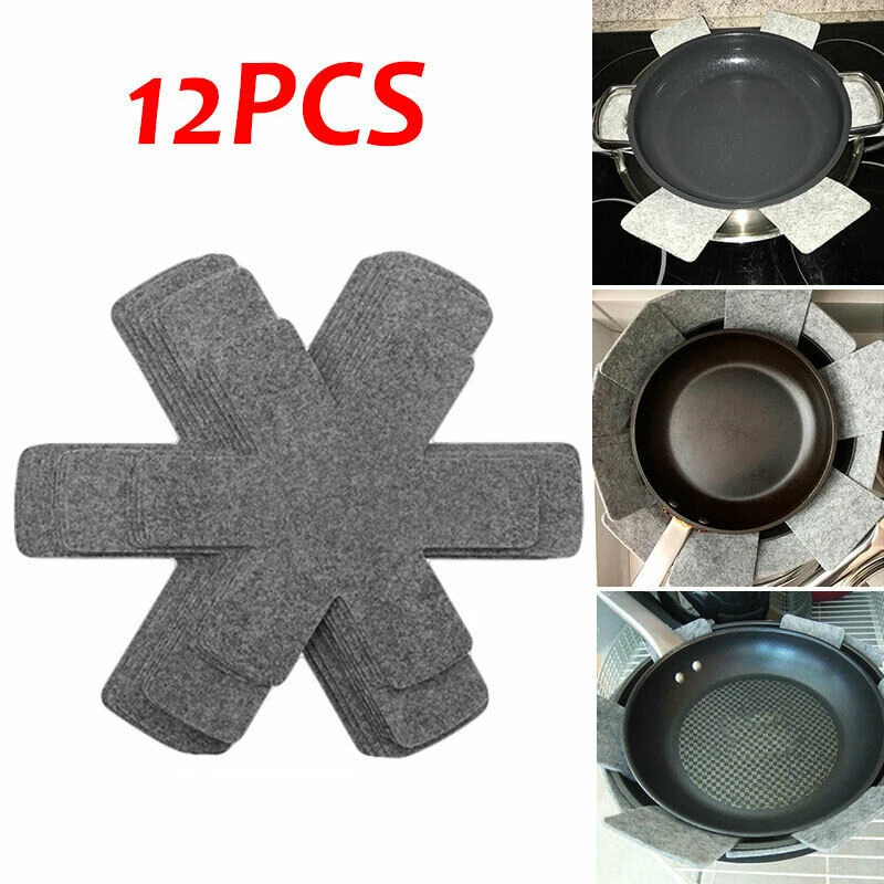 

12Pcs Felt Pad Pot And Pan Protector Prevent Scratching Non-Stick Kitchenware Protectors Cookware Divider Pads Table Decoration