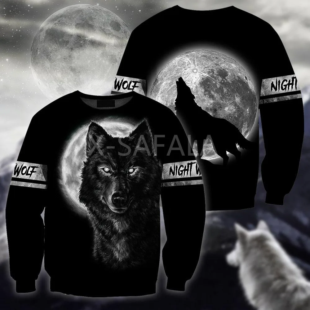 

Wolf In Moon Animal 3D All Print Size XS-7XL Hoodie Man Women Harajuku Outwear Zipper Pullover Sweatshirt Casual Unisex