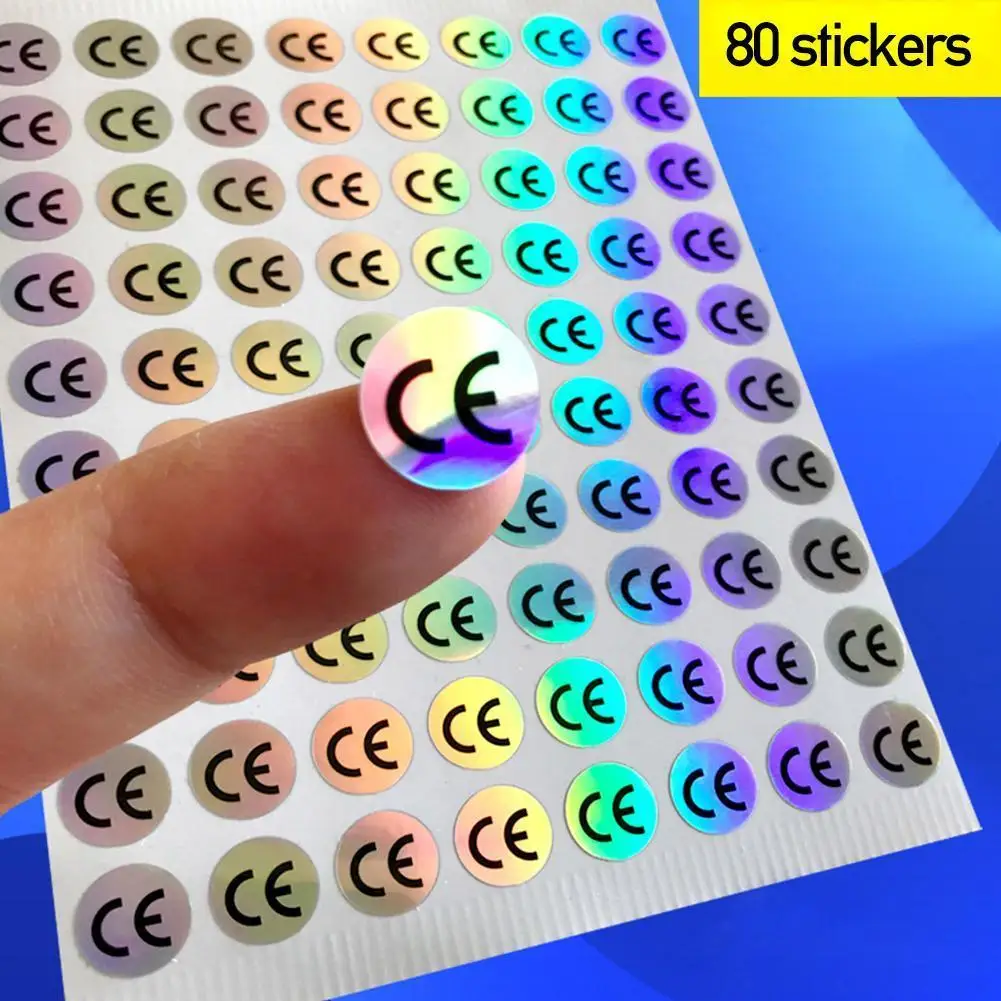 

Hologram Sticker CE Certified Sticker Diameter 1cm 10 * 10mm 80pcs / Lot Waterproof For Electronic And Home Appliances