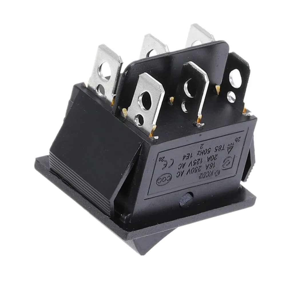KCD2 Rocker Switch On-Off-On Power Switch 3 Position 6 Pins With Light 16A 250VAC/ 20A 125VAC