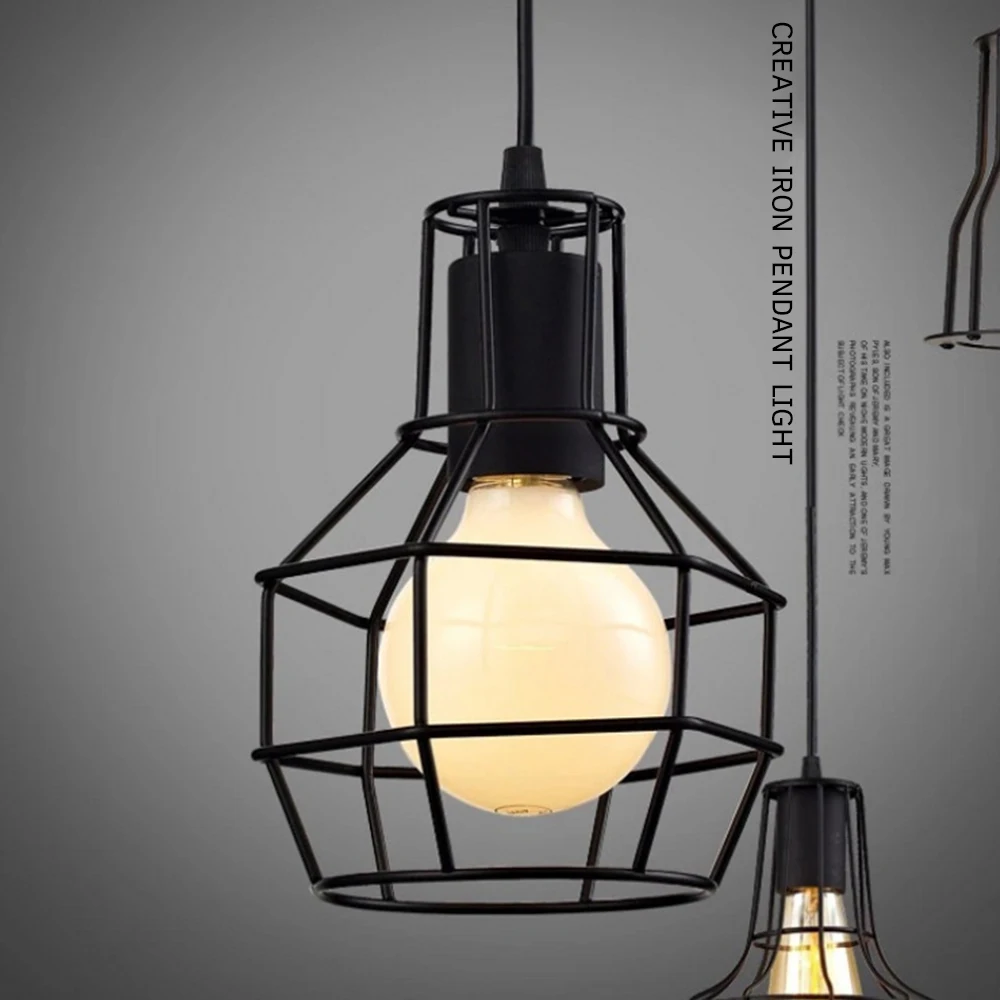 Loft Vintage Hanging Lamps industry Pendant Lights Retro Suspension
Kitchen Restaurant Light Fixtures E27 lampshade