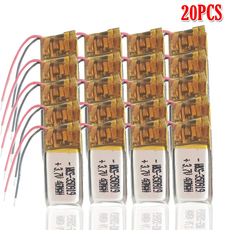 3,7 v 40mAh 350919 литий-полимерный Li-Po литий-ионный аккумулятор для BT гарнитуры MP3 Массажная палка селфи Смарт-часы - Цвет: 20pcs