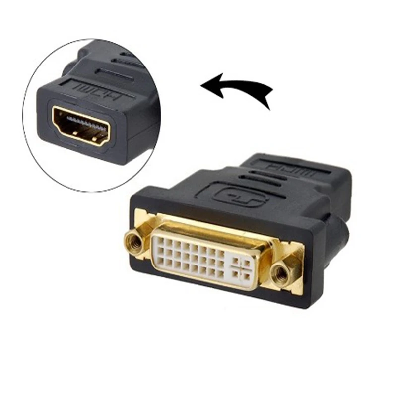 Адаптер HDMI совместимый с F на DVI адаптер родительский позолоченный черный золотой