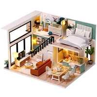 cutebee diy dollhouse wooden doll houses miniature doll house furniture kit casa music led toys for children birthday gift l31