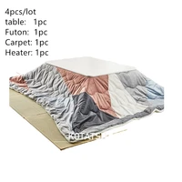 4pcssetjapanese style kotatsu set rectangle table futon heater living room furniture kotatsu warmer low center table 105cm