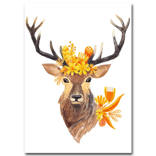 Плакат настенный с животными для малышей Современная картина маслом в