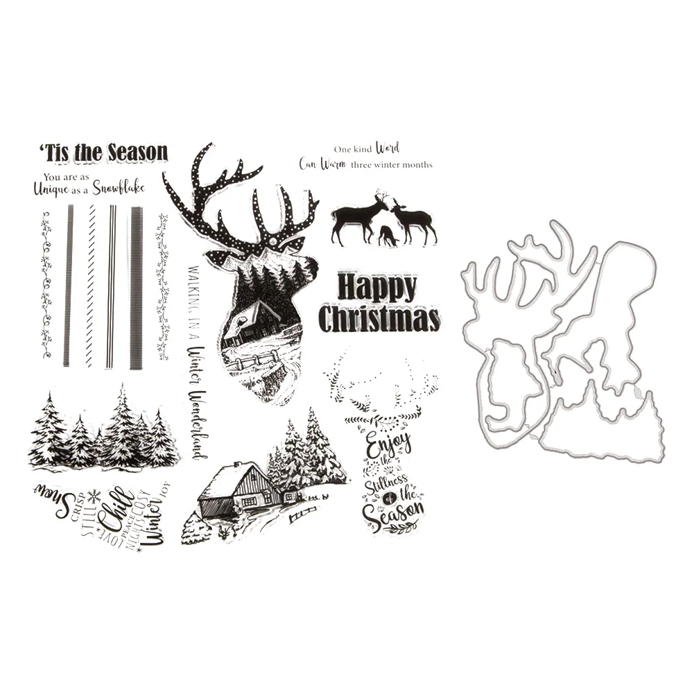 

1 Набор рождественские милые Снеговики Лось режущие штампы для «сделай сам» Скрапбукинг режущие бумажные открытки рельефное декоративное ...