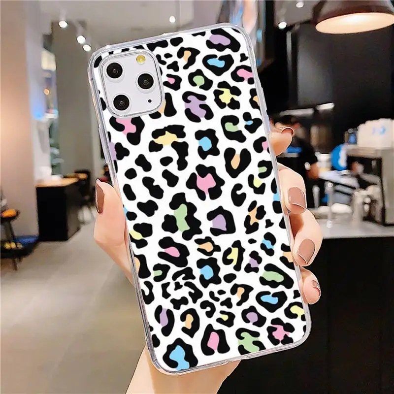 

Tiger Leopard Print Phone Case Transparent soft For iphone 5 5s 5c se 6 6s 7 8 11 12 plus mini x xs xr pro max