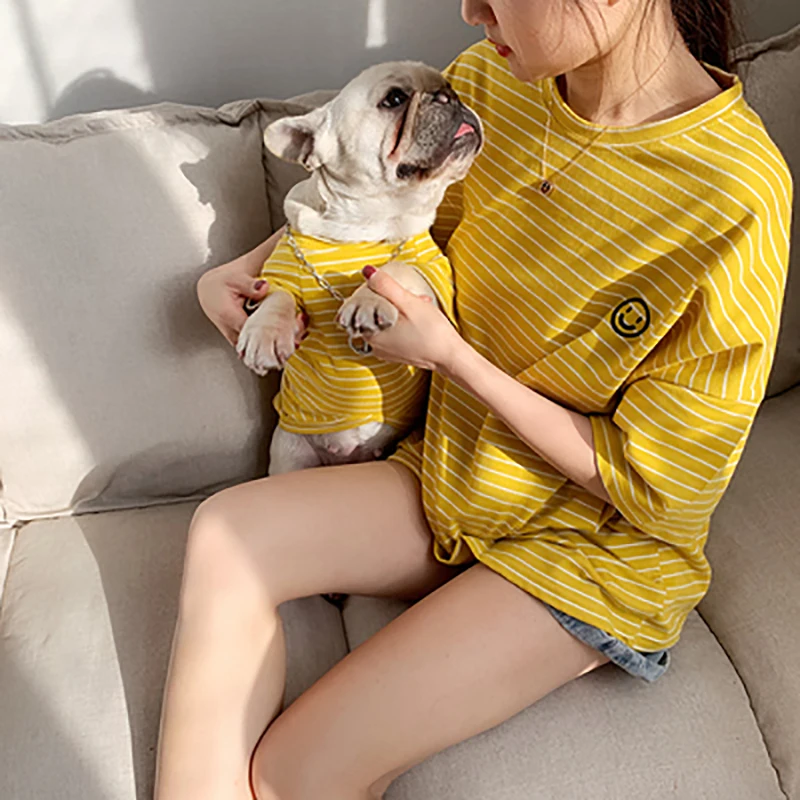 

100% cotton french bulldog clothes samll dog clothes cosas para perro mascota Multi clothes People and dogs dress up themselves