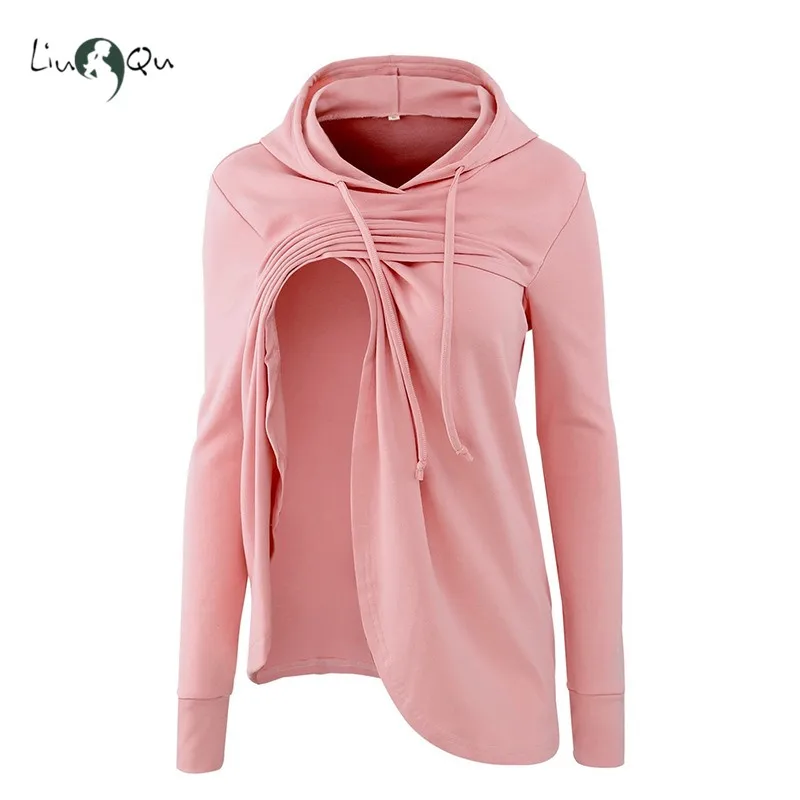 Женская толстовка с капюшоном для беременных длинным рукавом грудного