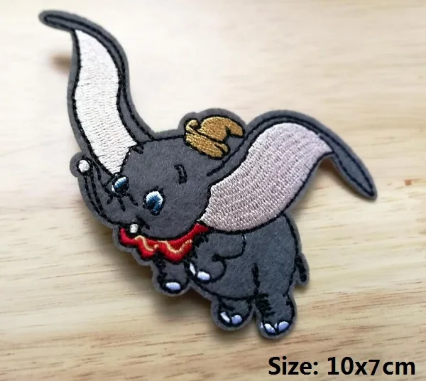 Антикварная медь Dumbo утюг на патч es детская ткань металлическая аппликация патч слон животное мультяшный значок - Цвет: Антикварная медь