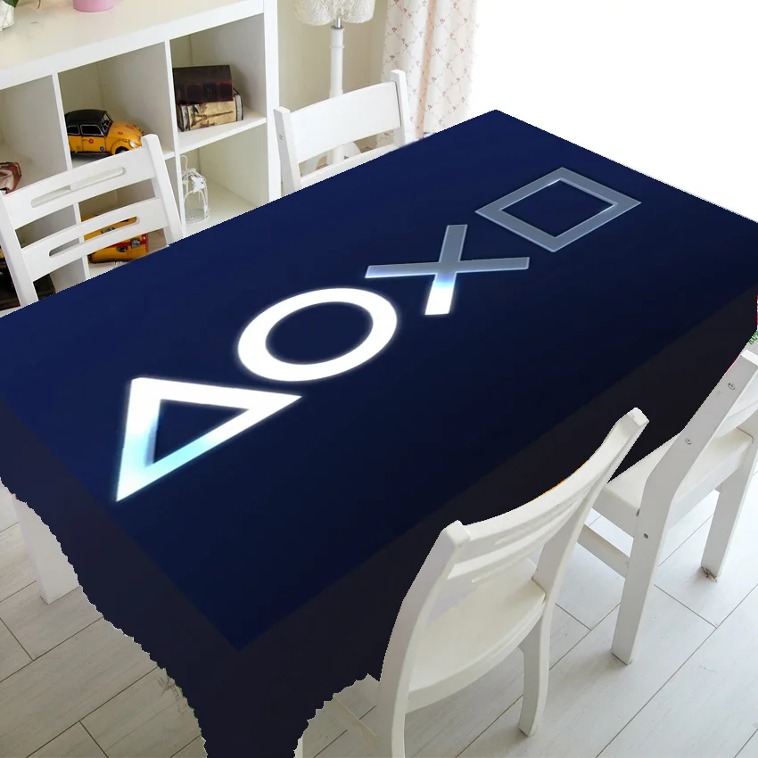 

Cool Playstation Gaming Home Decor Playstation Controller Buttons Table Cloth for Rectangle Table Cover Video Games Tablecloth