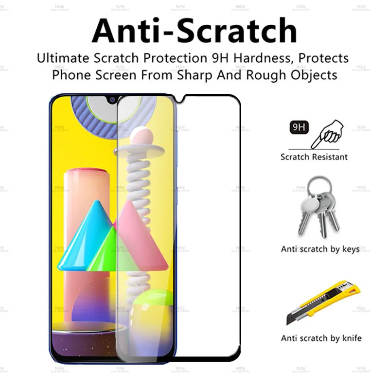 2-in-1 camera protector on sumsung m31 tempered glass for samsung galaxy m 31 sm-m315f 9D safety glasses film samsungm31 |