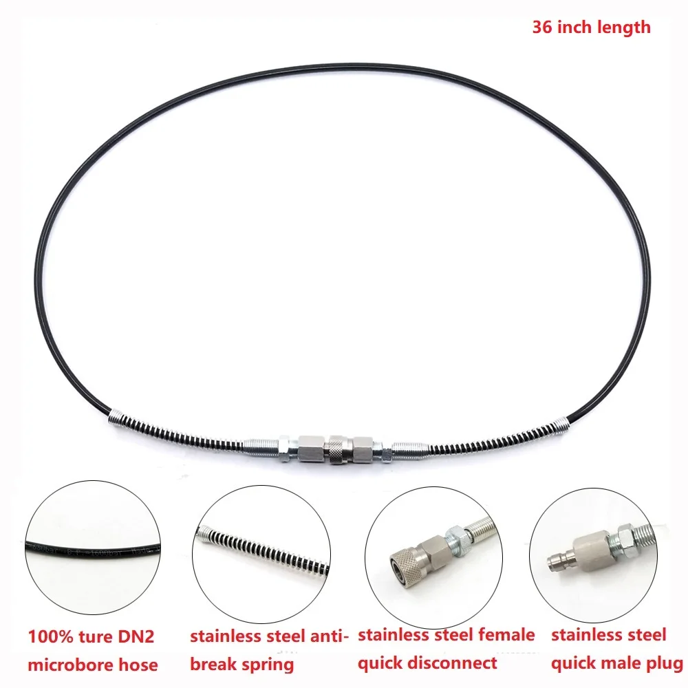 37 inch length Пейнтбол PCP пневматический пистолет винтовки DN2 Mircrobore шланг линия для заполнения станции или наполнения зарядный адаптер 2" /37" длинный - Цвет: 37 inch length