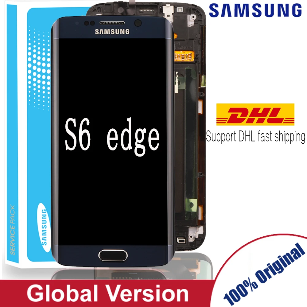 Оригинальный 5 1 дюймовый супер AMOLED дисплей для SAMSUNG Galaxy S6 edge LCD с рамкой G925 G925I G925F