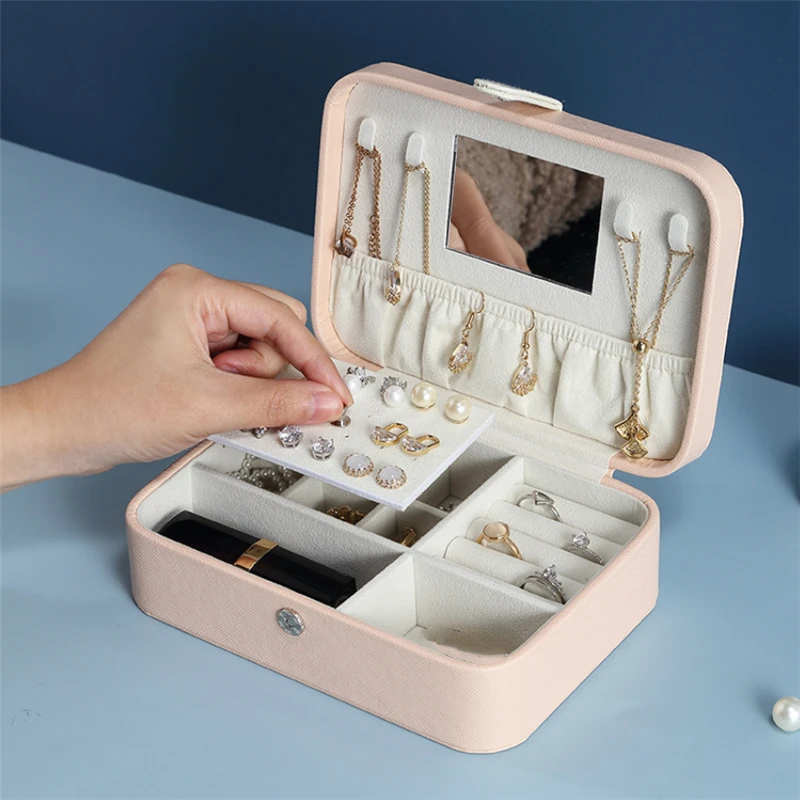 XINSOM Casket Jewelry Box Organizer Portable Travel Case Necklace Earrings Rings Jewelry Packaging Display Box Birthday Gift