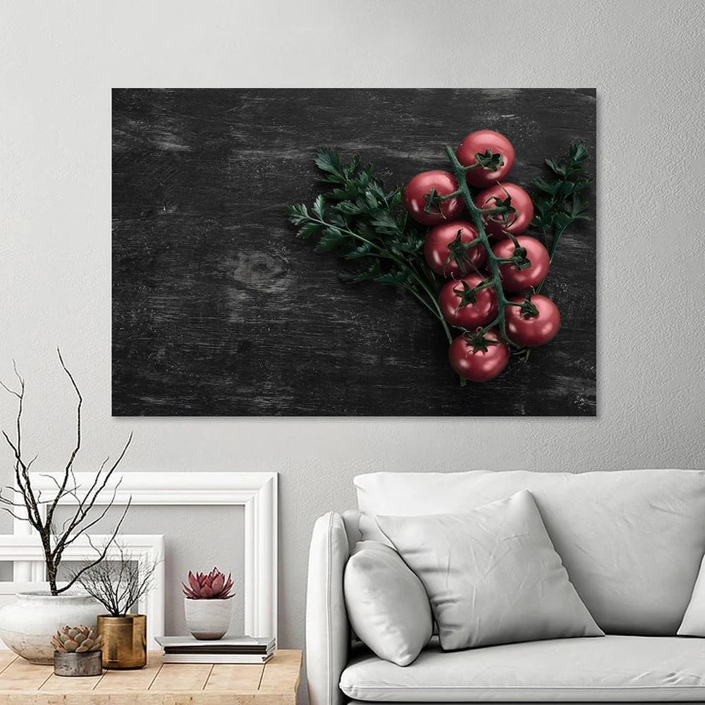 

Tomato Pomegranate Apple Wall Art Canvas Painting Red Fruit Posters and Prints Picture for Kitchen Dining Hall Decoration
