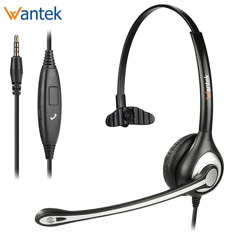 Wantek A600J35 моно-гарнитура с микрофоном 3 5 мм разъем Проводная гарнитура для