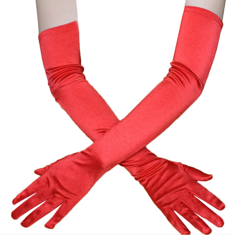

1 пара перчаток наручные локоть оперы удлиненные Вечеринка нарядное стрейч Атлас костюм