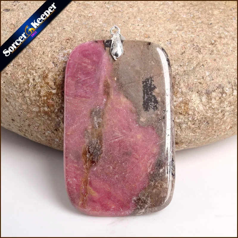 

Натуральный камень настоящий с камнем Родонит Bijoux Винтаж Diy бусы Подвеска костюм ювелирные изделия Шарм ожерелье с подарочной коробкой US253