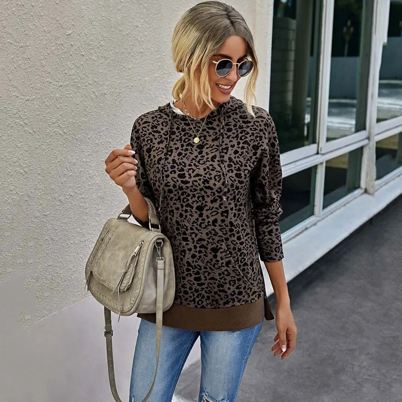 

2020 Autumn Leopard Hoodies Women Female Warm Winter Hooded Sweatshirt Long Sleeve Sweatshirts For Women Hoody Ladies