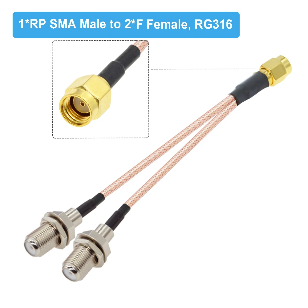

1 x RP-SMA / SMA Мужской до 2 x F Женский перегородки отклонения в размерах на 1-2 лет Тип разветвитель адаптер кабель 50 Ом RG316 косичка коаксиальный кабель удлинитель