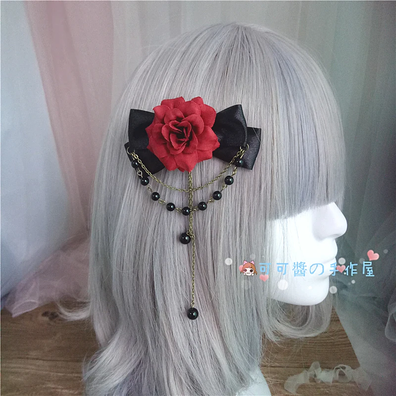 Лолита Темно готические рукава резинки для волос жесткий головной убор сестры