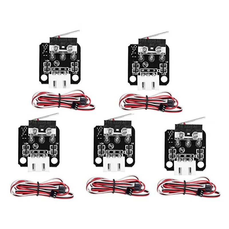 

5Pcs 3D Printer Accessories X/Y/Z Axis End Stop Limit Switch 3Pin N/O N/C Easy to Use Mini Switch for CR-10 Ender-3