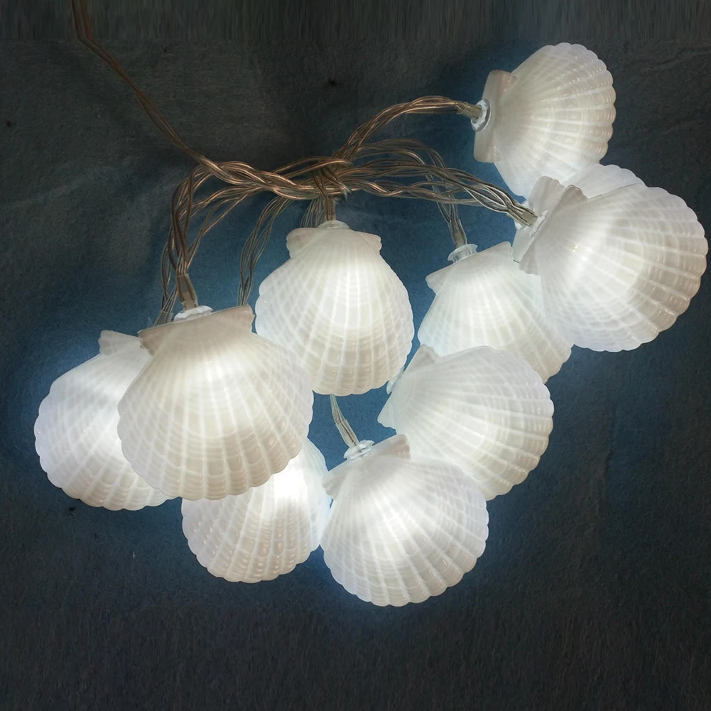 

Christmas Led Party Decor Battery Box Wedding Photo Props Indoor Holiday Sea Shell Home String Light