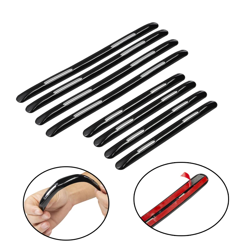

POSSBAY 4 Pcs/set Car Door Bumper Anti-collision Strip Guards Side Protector Sticker Universal Auto Rubber Anti-Scratch Glue