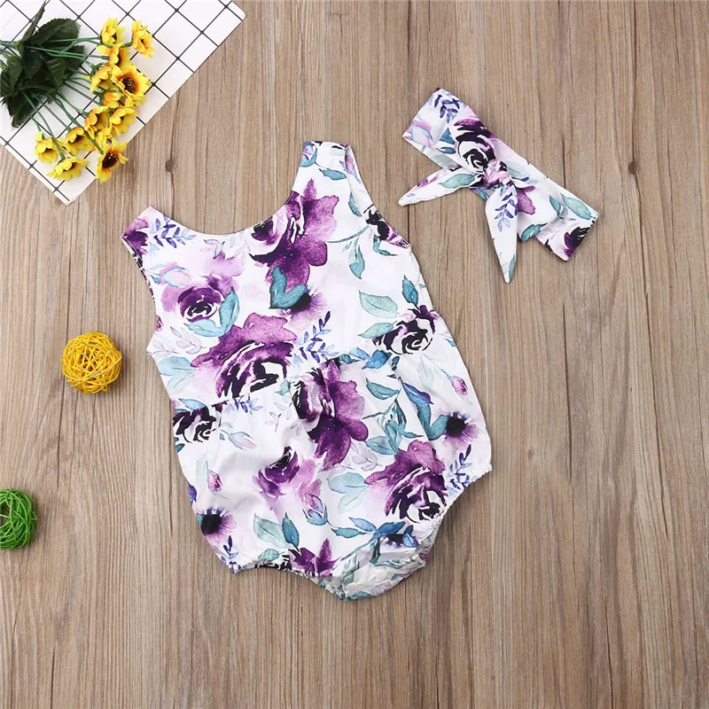 Pudcoco Милая новорожденная девочка малыш Boho Цветочный комбинезон комплект одежды